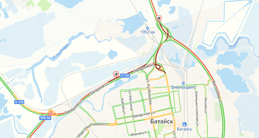 Карта батайск ростов пробки