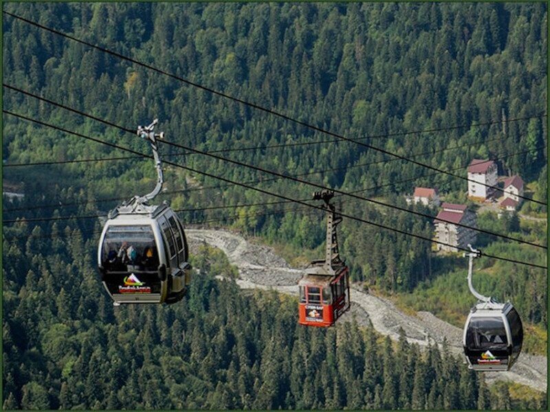 Домбай Курортный посёлок канатка