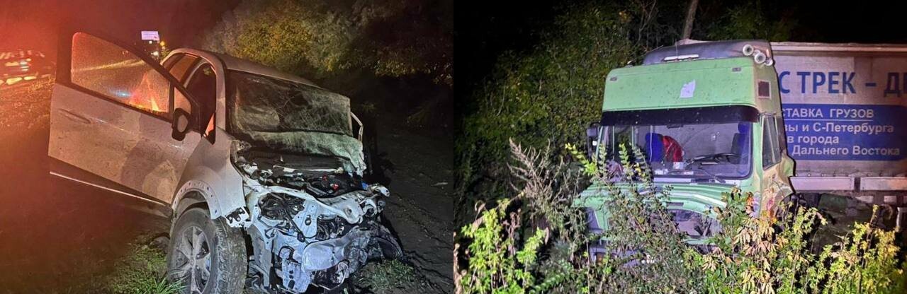 Кроссовер влетел в грузовик на трассе Ростовской области, пострадал один человек