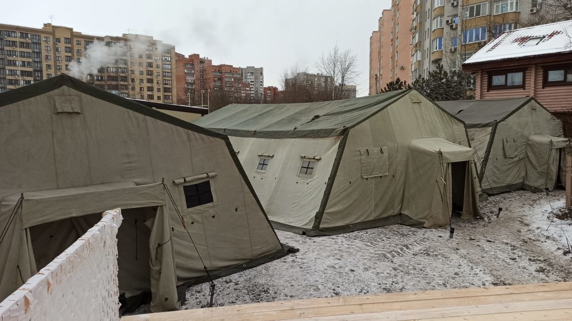 Палатки для переодевания и обогрева