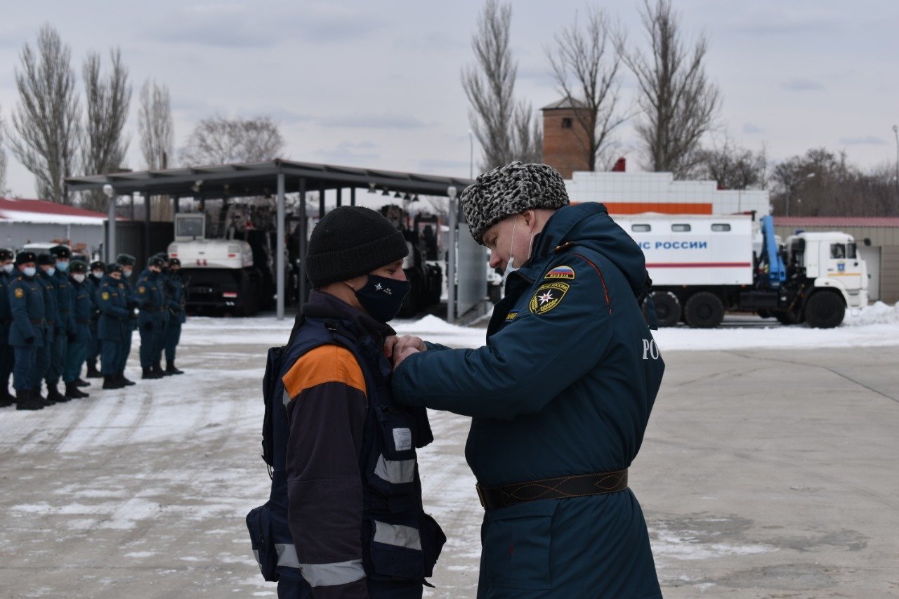 Донских спасателей встретили в поселке Ковалевка