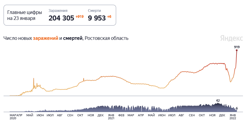 Коронавирусный рекорд Ростовской области от 23 января