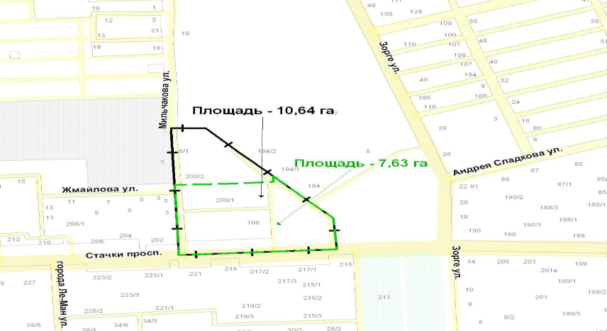 Границы будущей стройки рядом с поляной выпускников ЮФУ