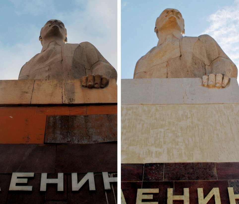 Памятник до и после ремонта