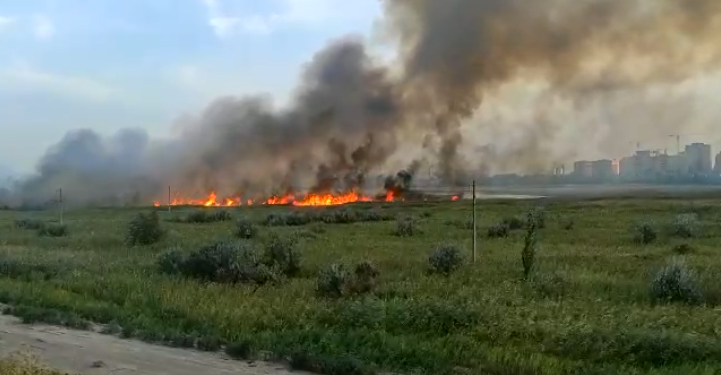 Пожар 25 августа в Ростове - вид на высотки