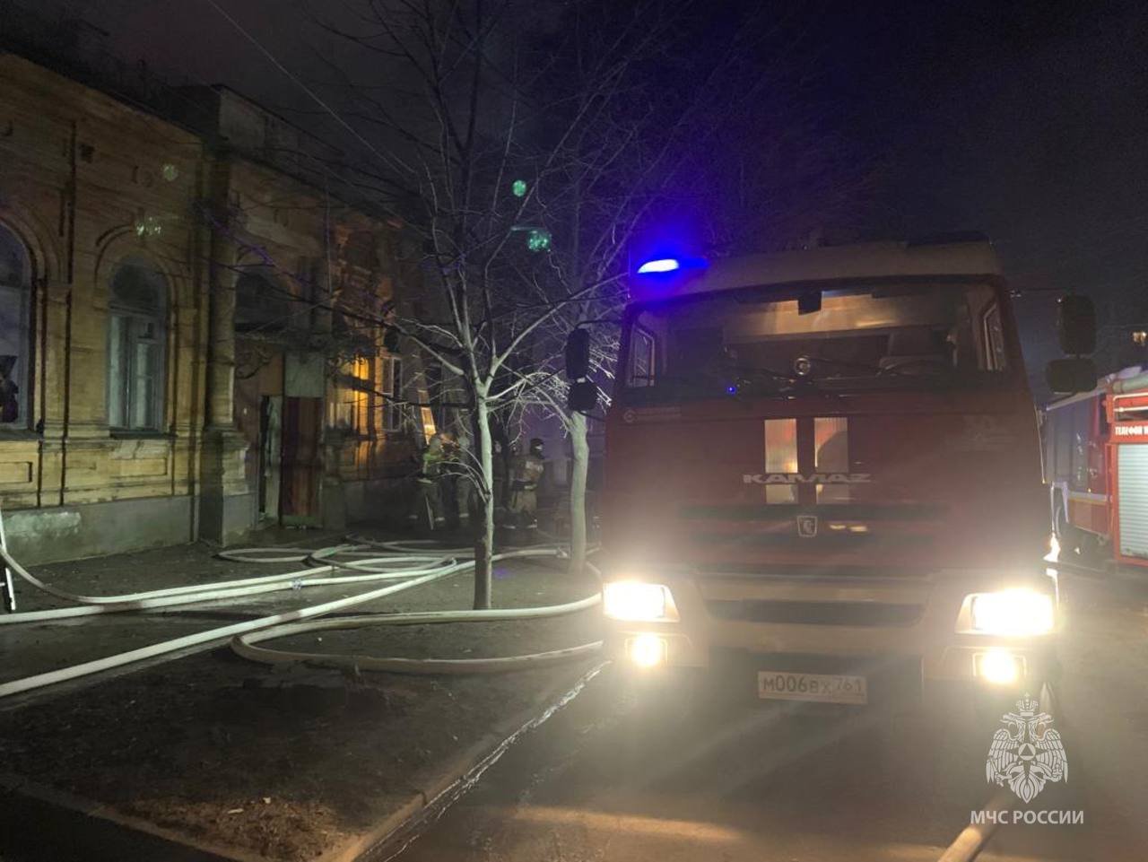 Пожар в доме Лобанова на Греческой, 32 в Таганроге