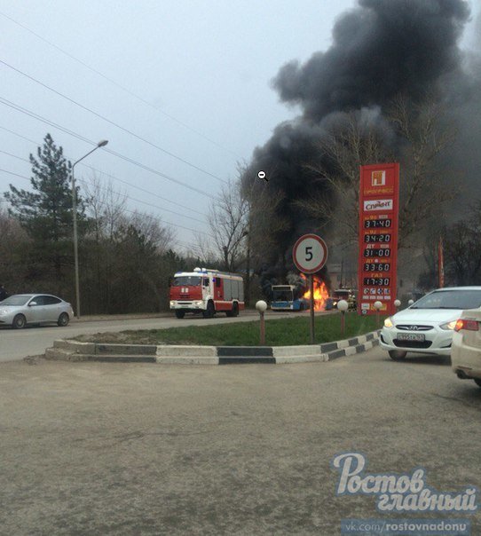 На улице Зоологической в Ростове-на-Дону горел автобус (фото) - фото 1